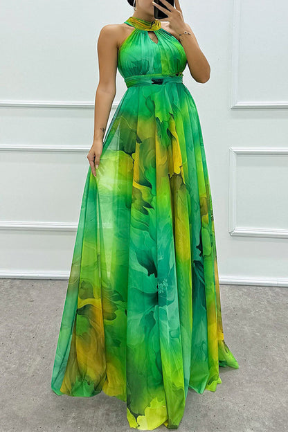 Abendkleid mit Schnürung Kontrasthals Rosa