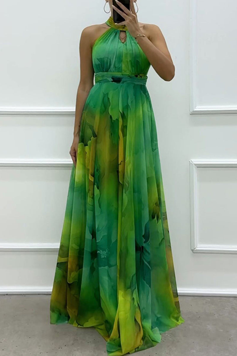 Abendkleid mit Schnürung Kontrasthals Rosa