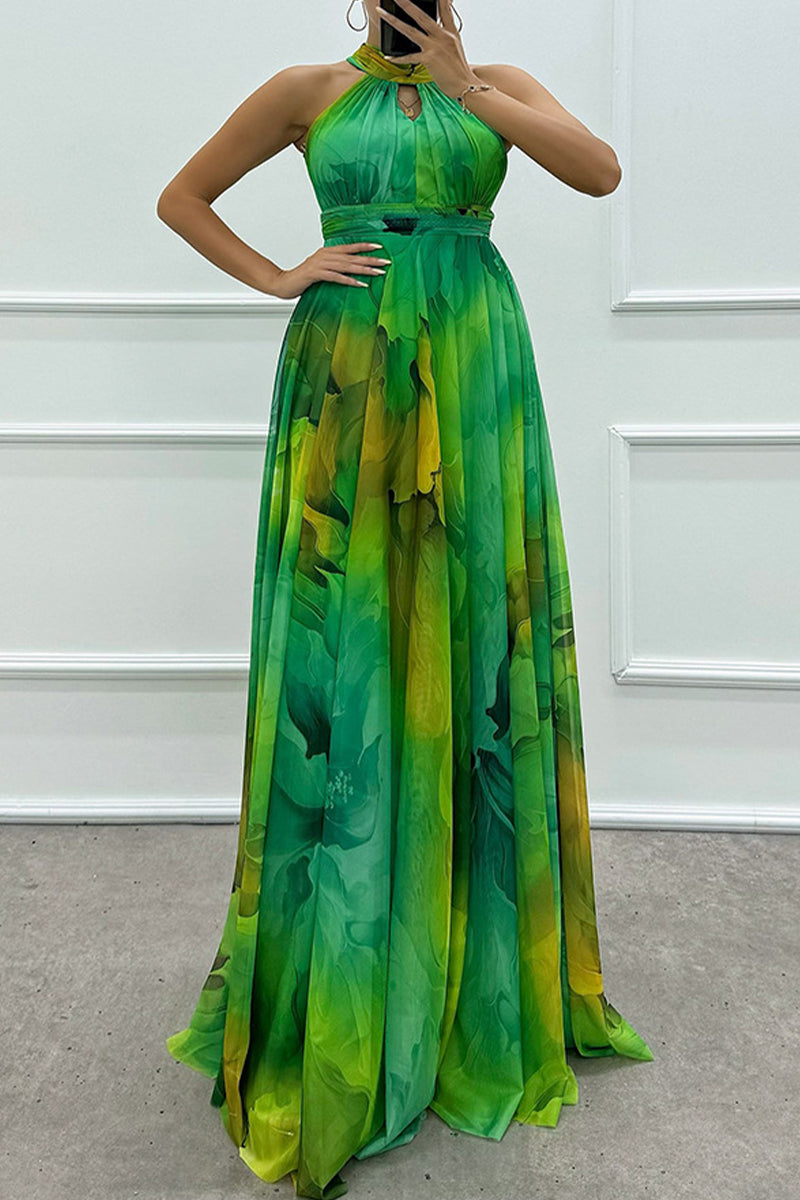 Abendkleid mit Schnürung Kontrasthals Rosa