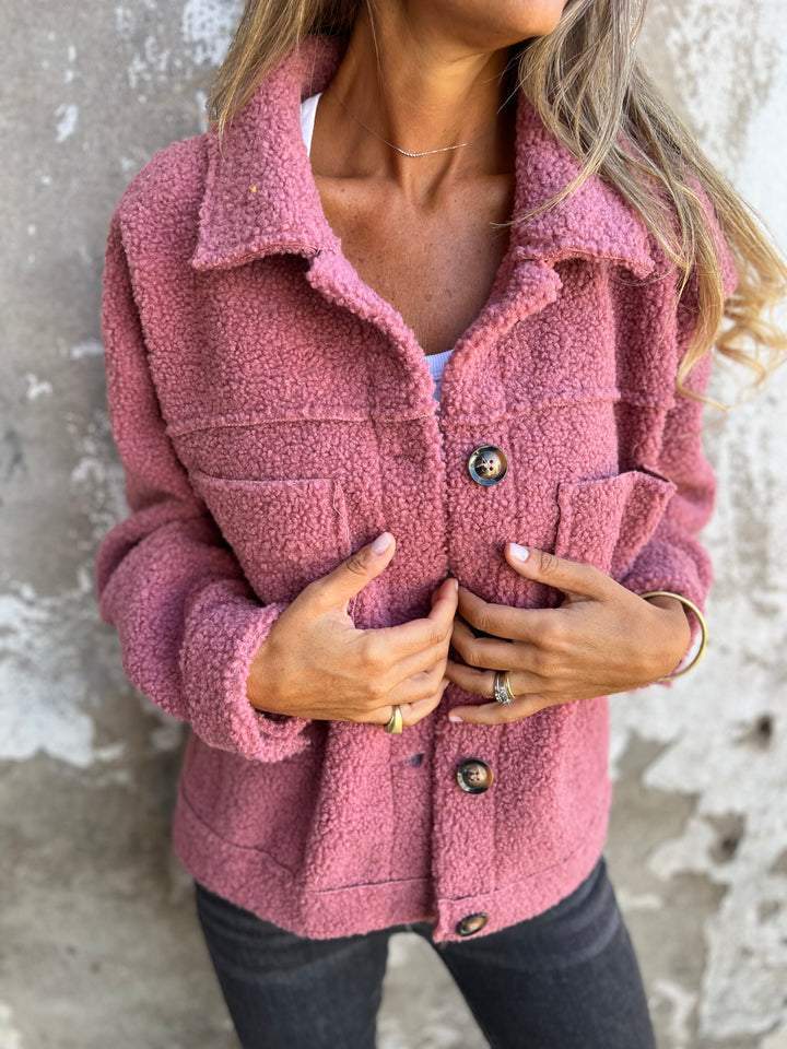 Norvielle Damen Kurze Bouclé Jacke Warm