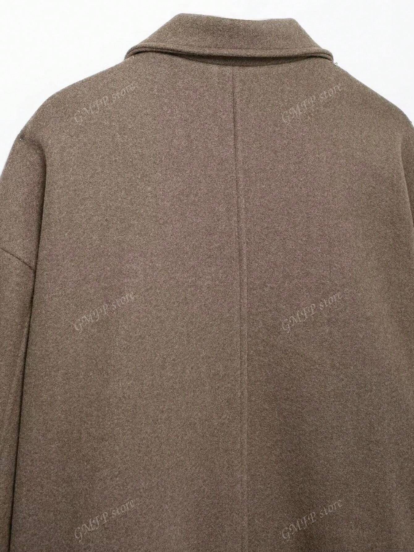 Damen Cropped Wolljacke Knopfleiste