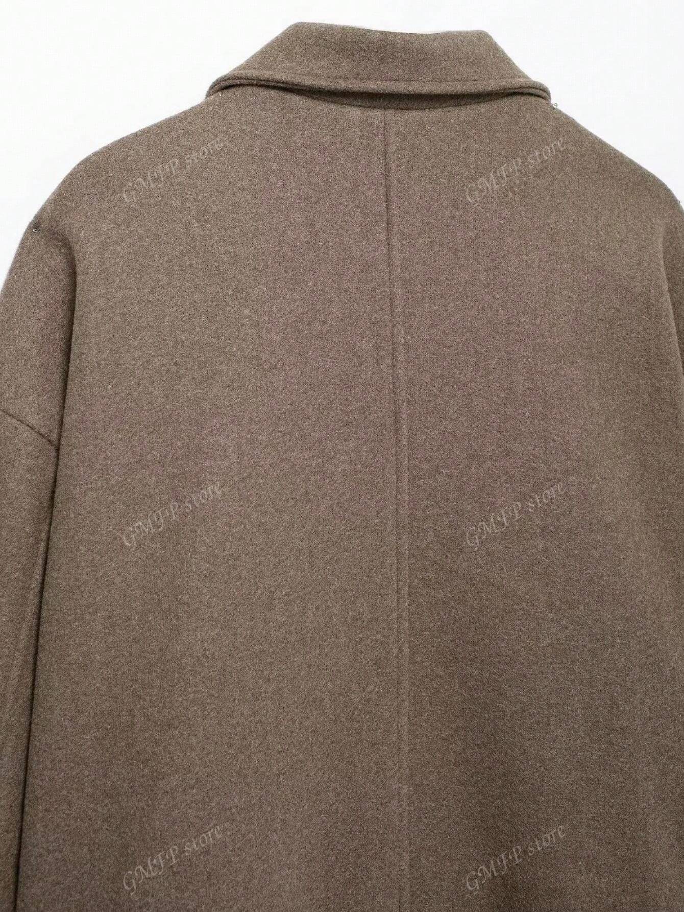 Damen Cropped Wolljacke Knopfleiste