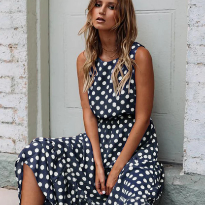 Damen Sommerkleid Pünktchen Elegantes Kleid