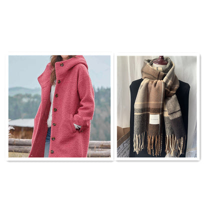 Norvielle Damen Einfarbiger Mantel Elegantes Design