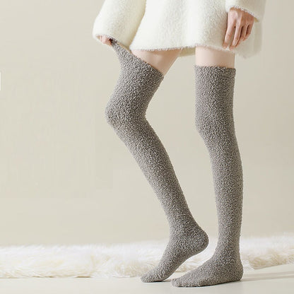 Damen Overknee-Haussocken extra Warm Flauschig Rutschfest