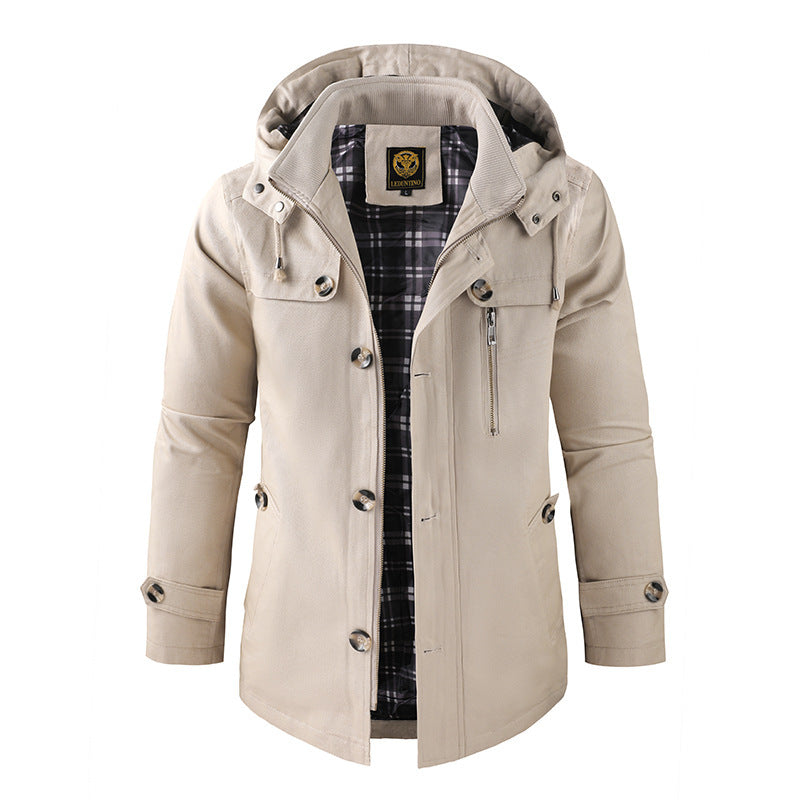 Herren Winterjacke Kapuze Warm Wetterfest