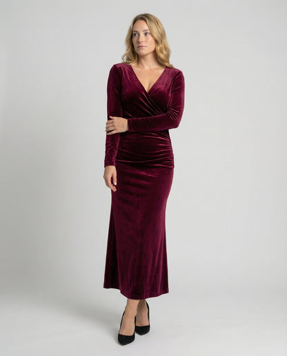 Elegantes Damen Bodycon Kleid Samt Schwarz - Norvielle