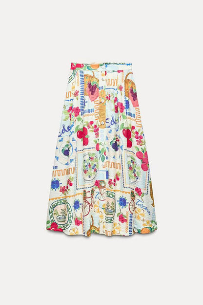 Damen Zweiteiliges Set Floralprint Rüschen Quadratausschnitt