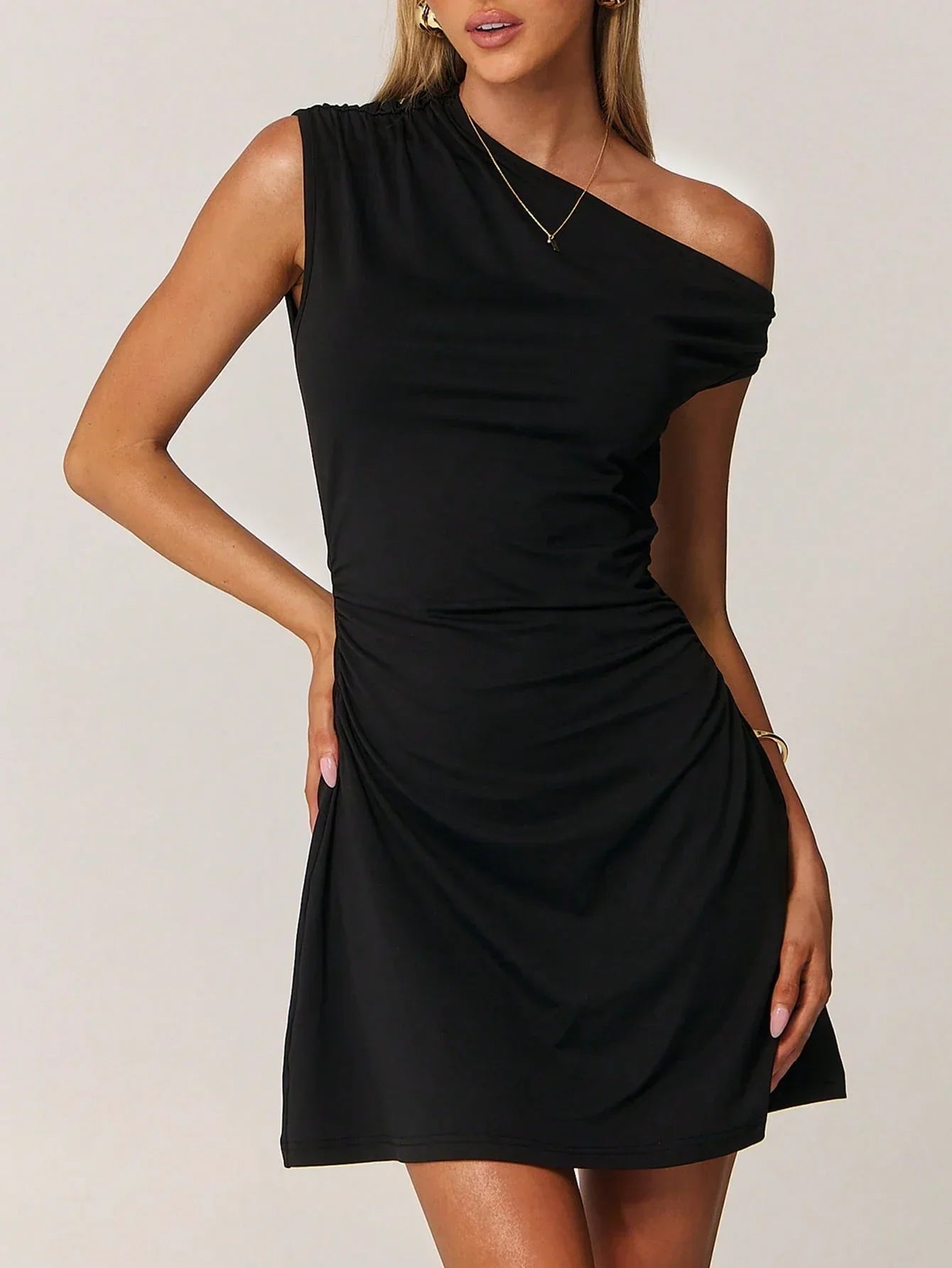 Damen Asymmetrisches Kleid Elegantes Design