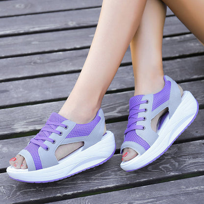 Norvielle Damen Muffin-Sandalen Kontrastfarben - Norvielle