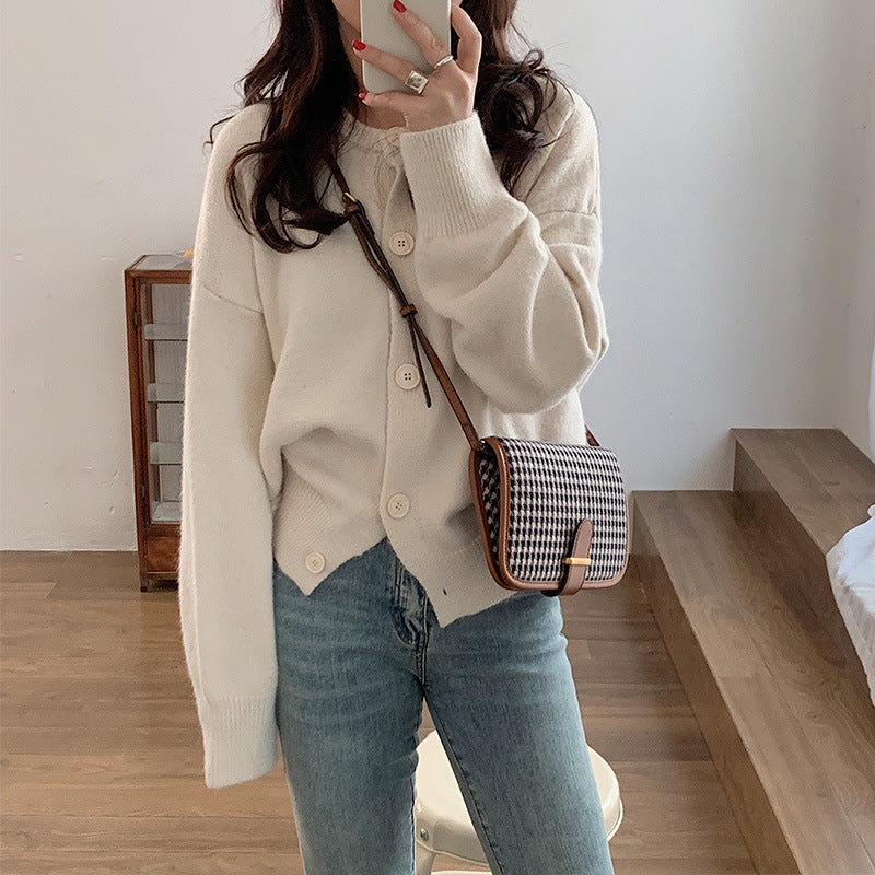 Damen Strickjacke Weich Norvielle Dekorative Knöpfe