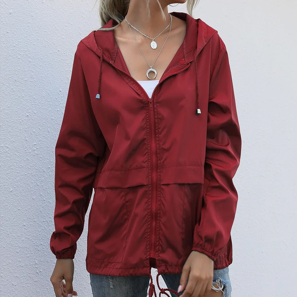 Norvielle Leichte Damenwindjacke Mit Kapuze