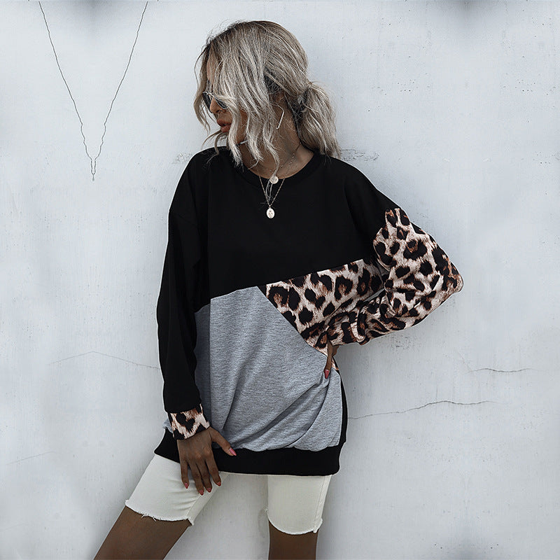 Damen Sweatshirt Animalmuster Bunt
