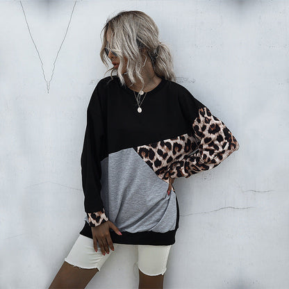 Damen Sweatshirt Animalmuster Bunt