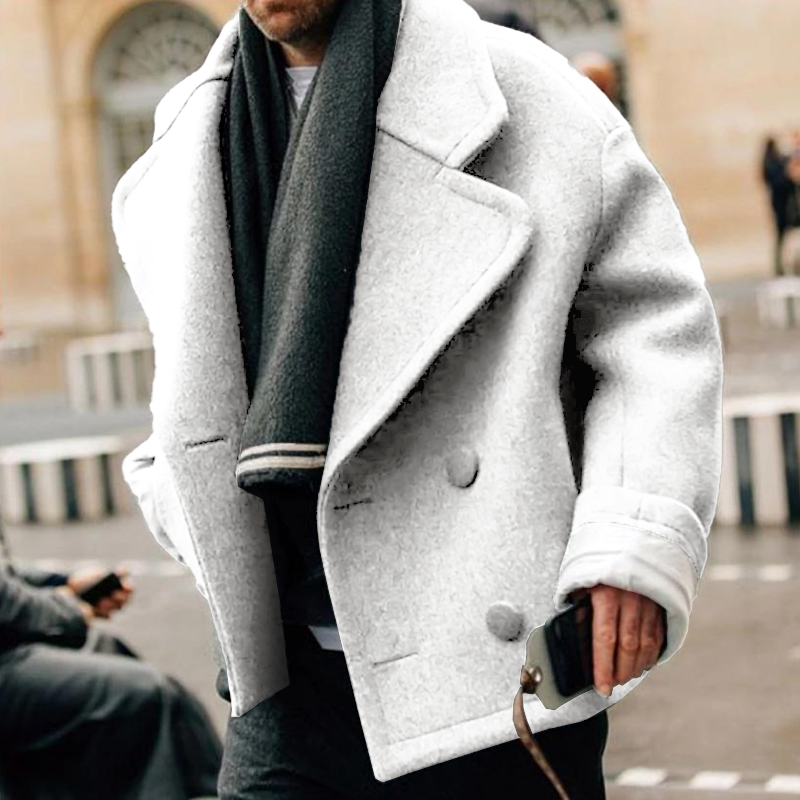 Herren Klassische Wolljacke Schwarz - Norvielle