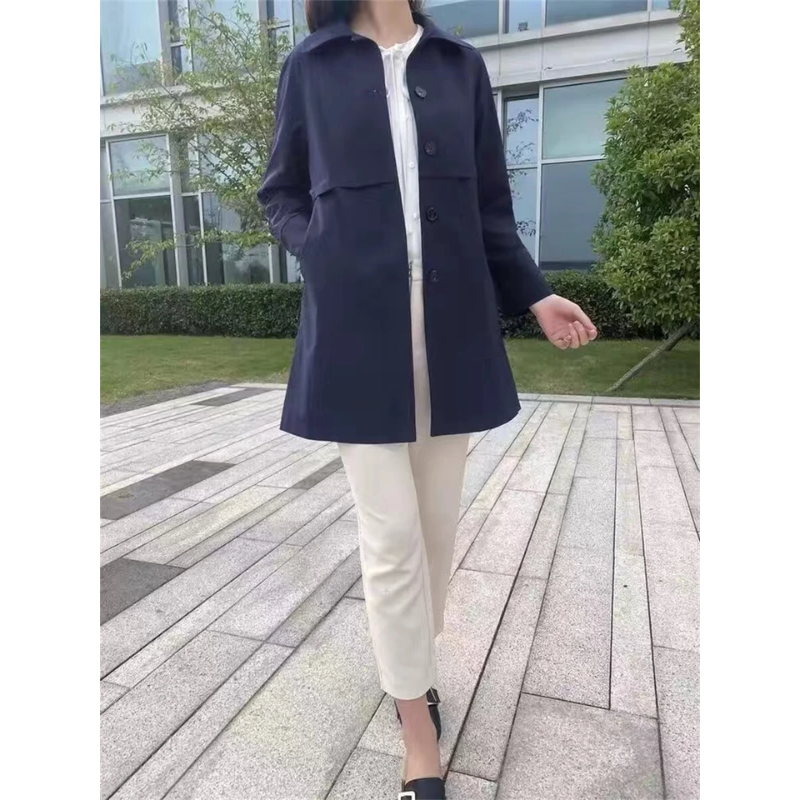 Norvielle Damen Trenchcoat Kurz Wasserabweisend