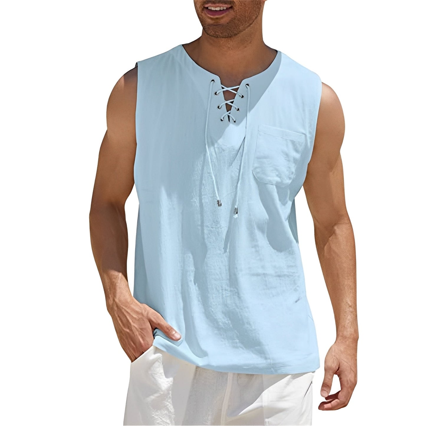 Herren Tanktop Ärmellos Baumwolle