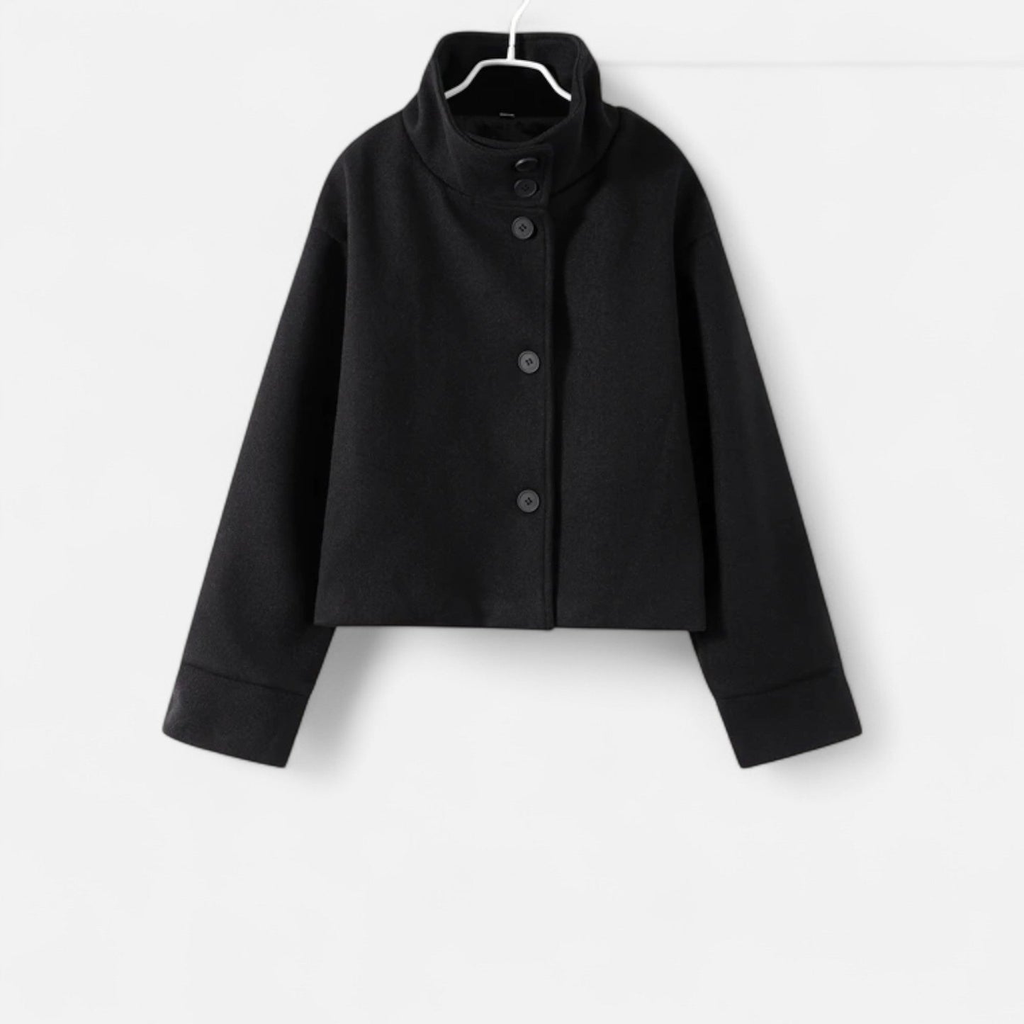 Damen Kurzjacke Stehkragen Modern Zeitlos