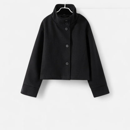 Damen Kurzjacke Stehkragen Modern Zeitlos