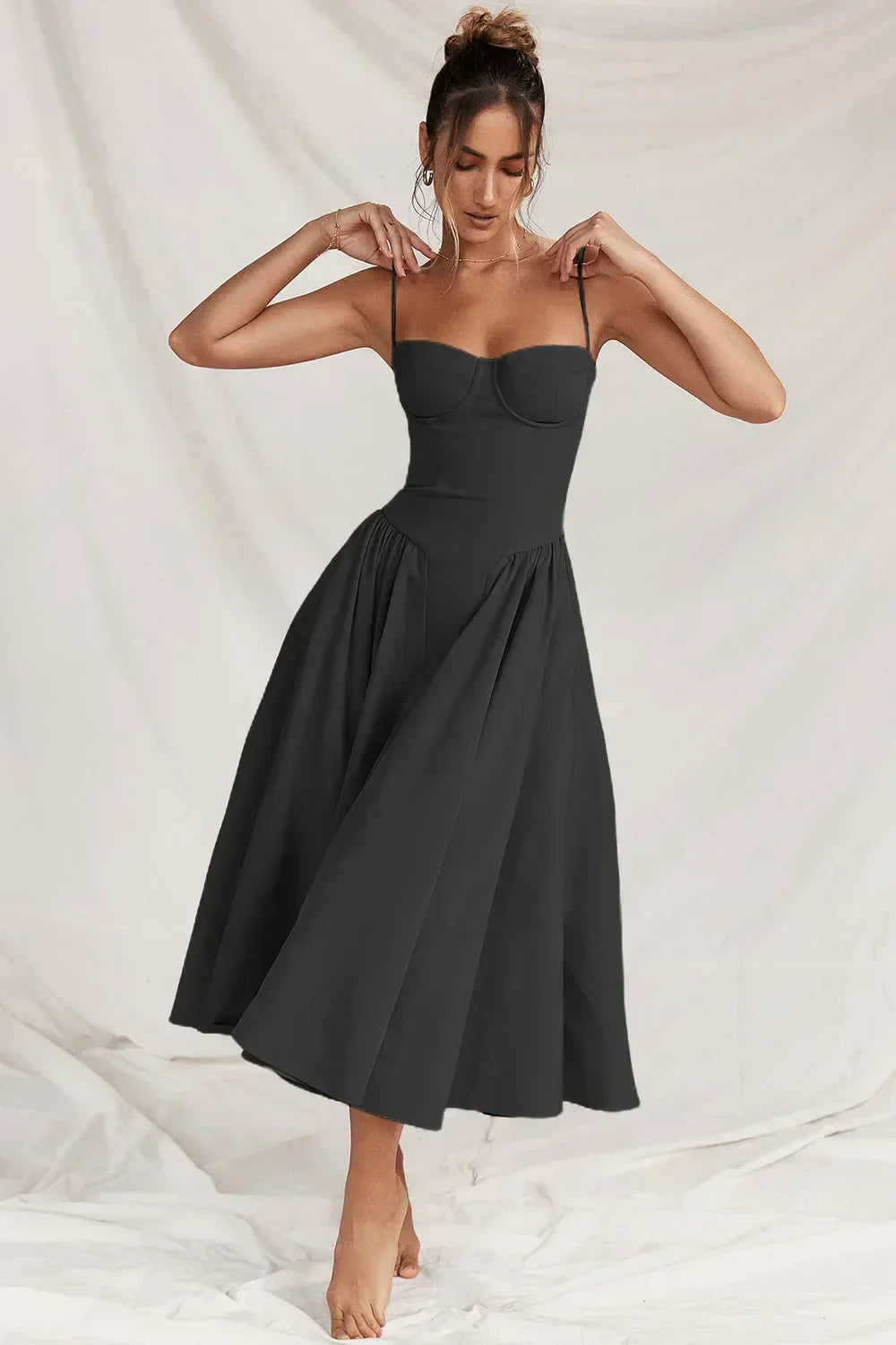 Ärmelloses Damenkleid Jute
