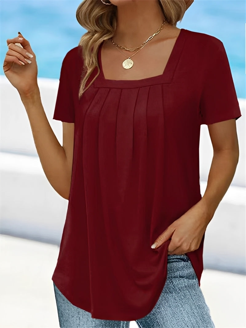 Damen Bluse Quadratischer Ausschnitt Stilvoll