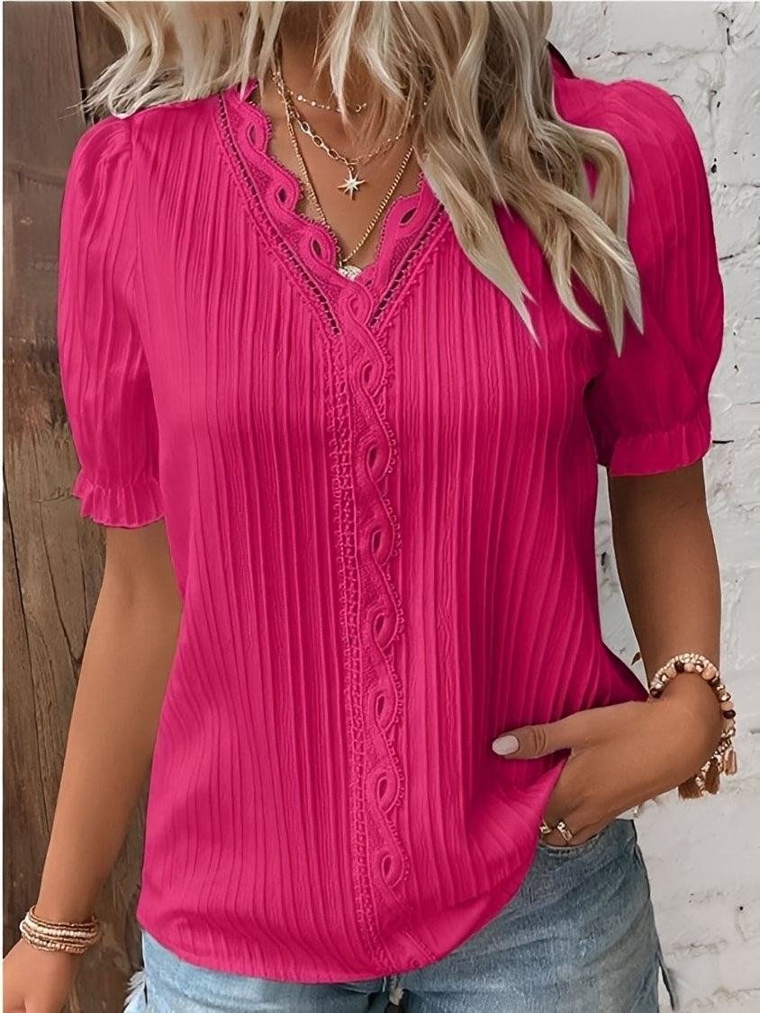 Damen Bluse V-Ausschnitt Trendig