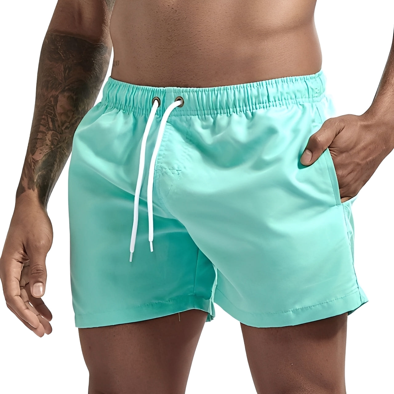 Herren Shorts Sommer Leicht Modisch Beige