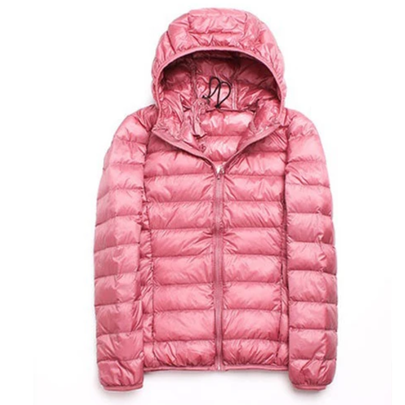 Damen Daunenjacke Mit Kapuze Reißverschluss