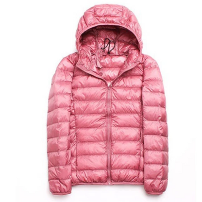 Damen Daunenjacke Mit Kapuze Reißverschluss