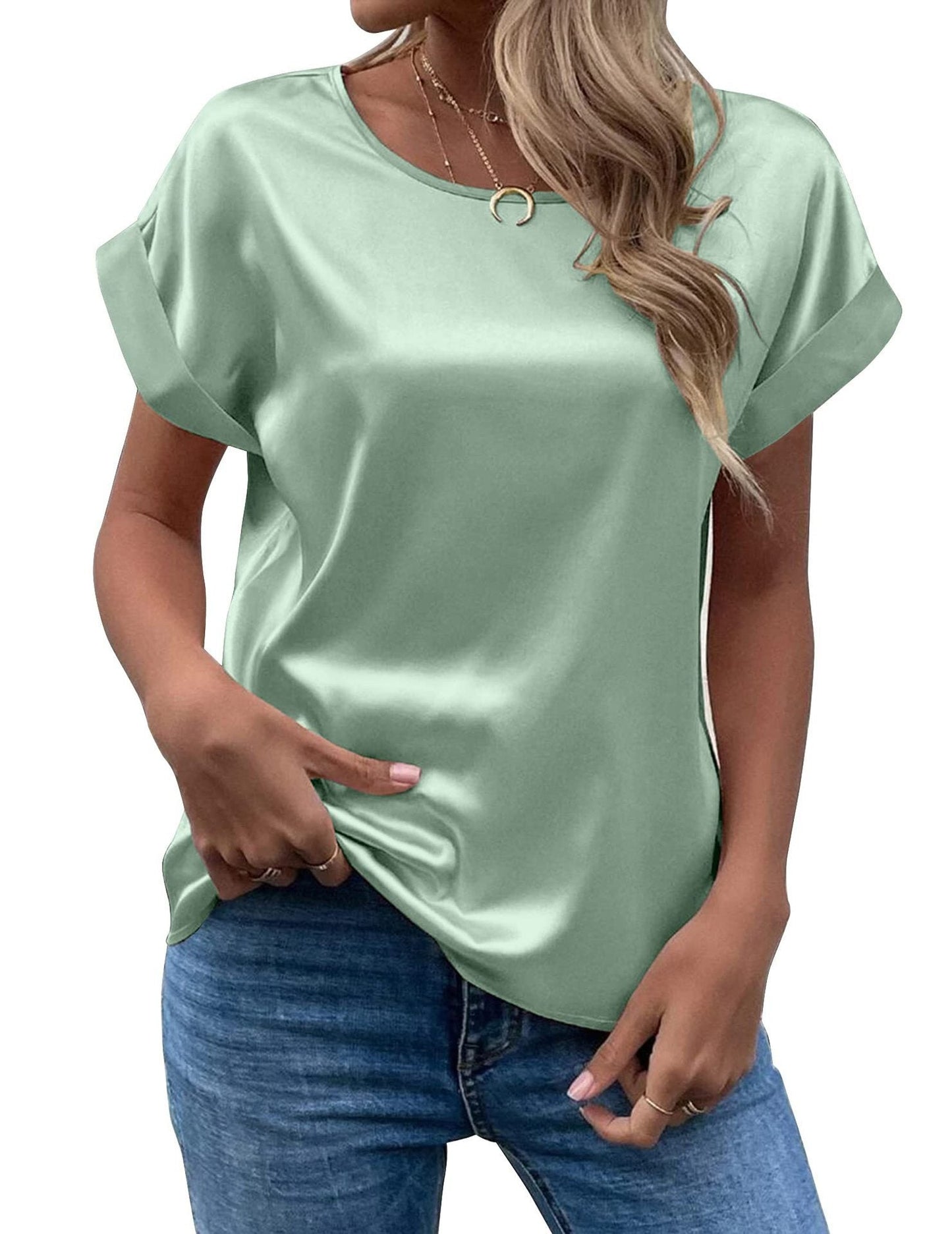 Damen Kurzarm-Oberteil Lockeres Design