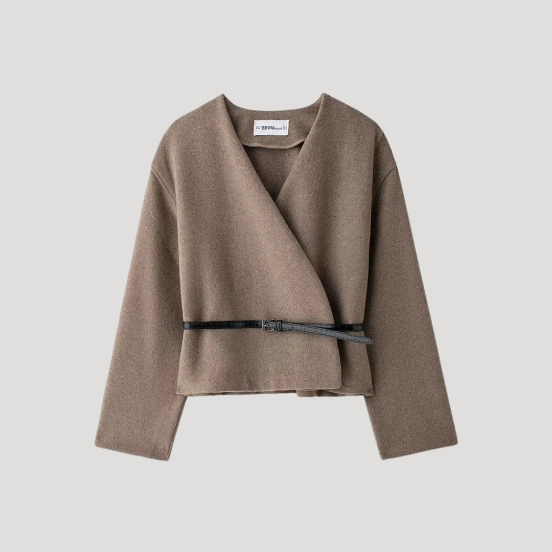 Damen Wickeljacke Frühling Gürtel - Norvielle
