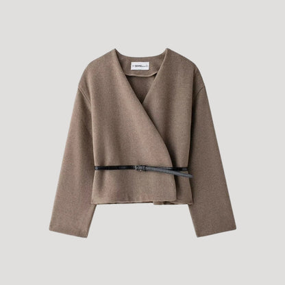 Damen Wickeljacke Frühling Gürtel - Norvielle