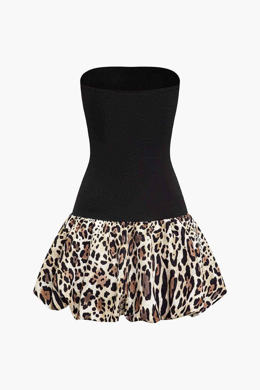 Damen Minikleid Leopardenmuster Bandeau-Design