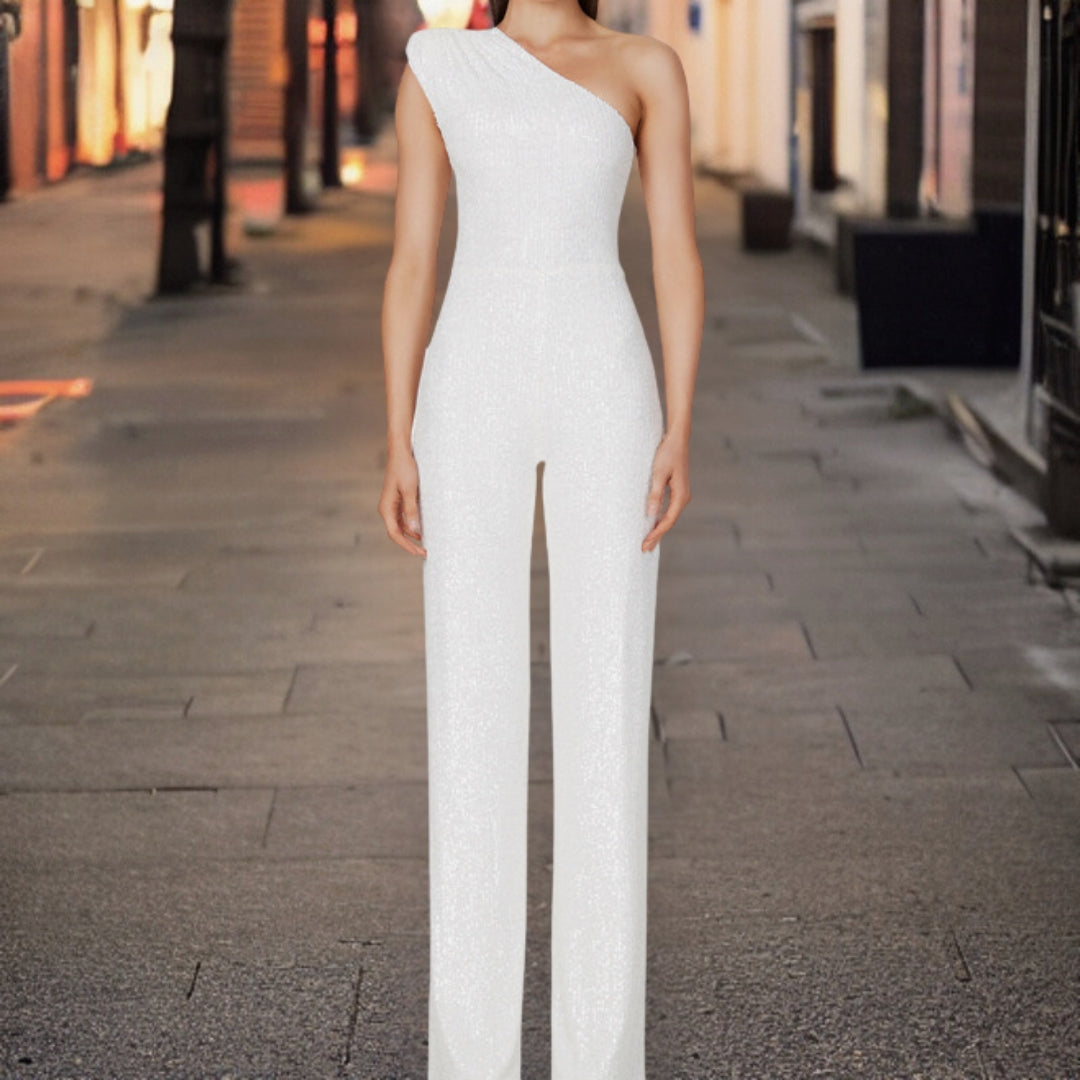 Norvielle Damen Jumpsuit Pailletten Modern