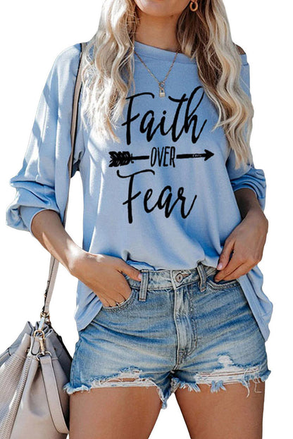 Damen Sweatshirt Loose Fit Asymmetrischer Ausschnitt Motivierender