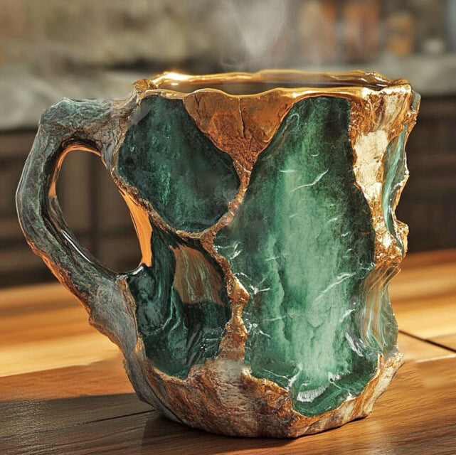 Handgefertigte Kaffeetasse Mineral-Kristall Isolierend 350ml
