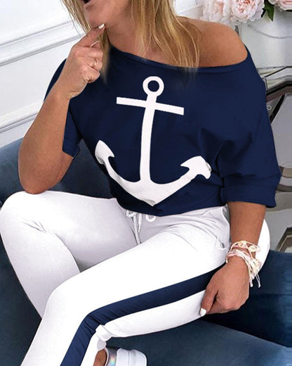 Damen Oberteil Ankerdesign Maritim