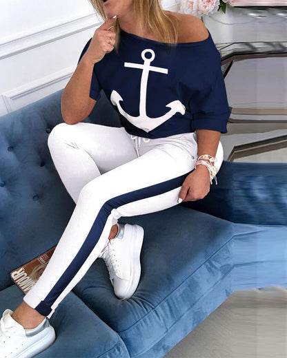 Damen Oberteil Ankerdesign Maritim