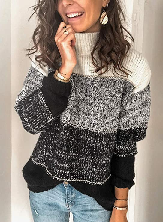 Damen Rollkragenpullover Strukturiert Kuschelig Norvielle