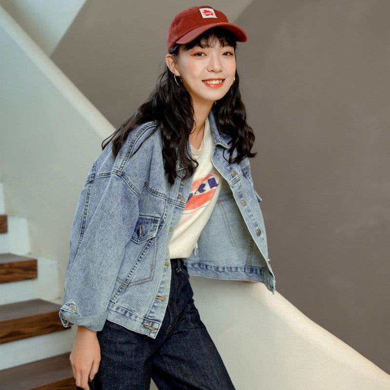 Damen Oversized Jeansjacke Lässig