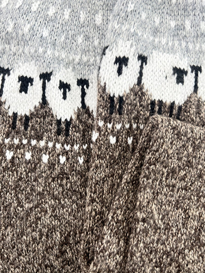 Eleganter Wintersweater Schaf-Jacquardmuster