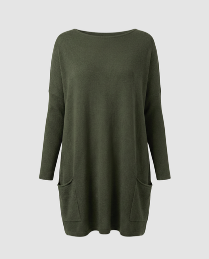 Damen Longpullover Lässig Langarm