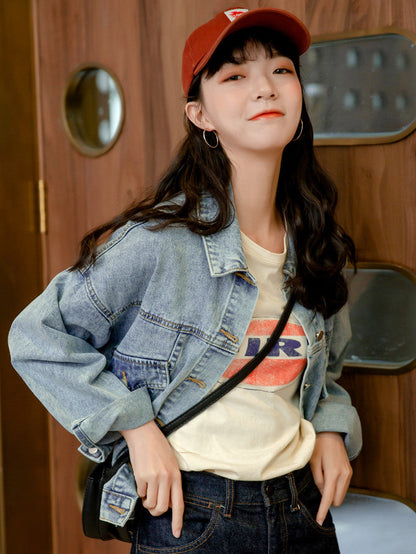 Damen Oversized Jeansjacke Lässig