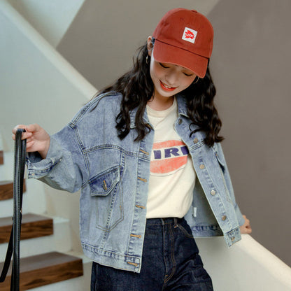 Damen Oversized Jeansjacke Lässig