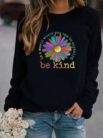 Damen Sweatshirt Bunt Blumen-Design Weich Norvielle