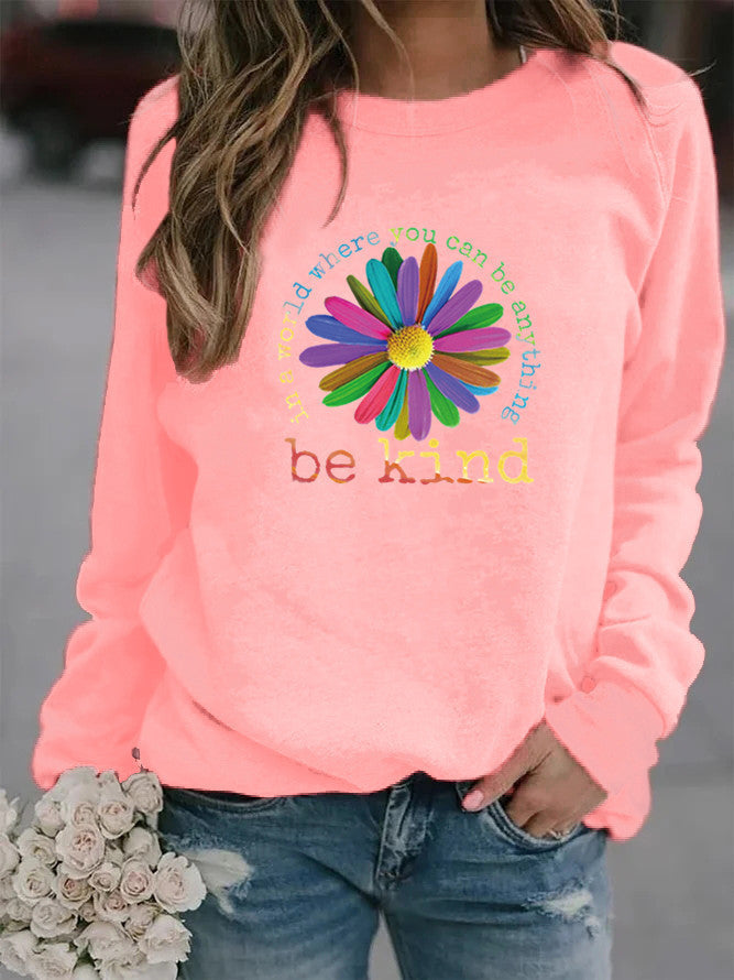 Damen Sweatshirt Bunt Blumen-Design Weich Norvielle