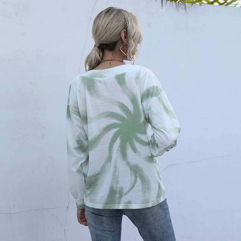 Damen Oversized Pullover V-Ausschnitt Knopfdetails Norvielle