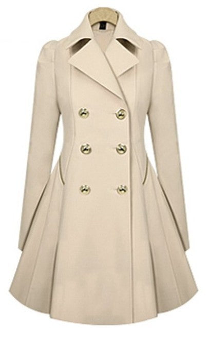 Norvielle Damen Trenchcoat Elegantes Design Beige