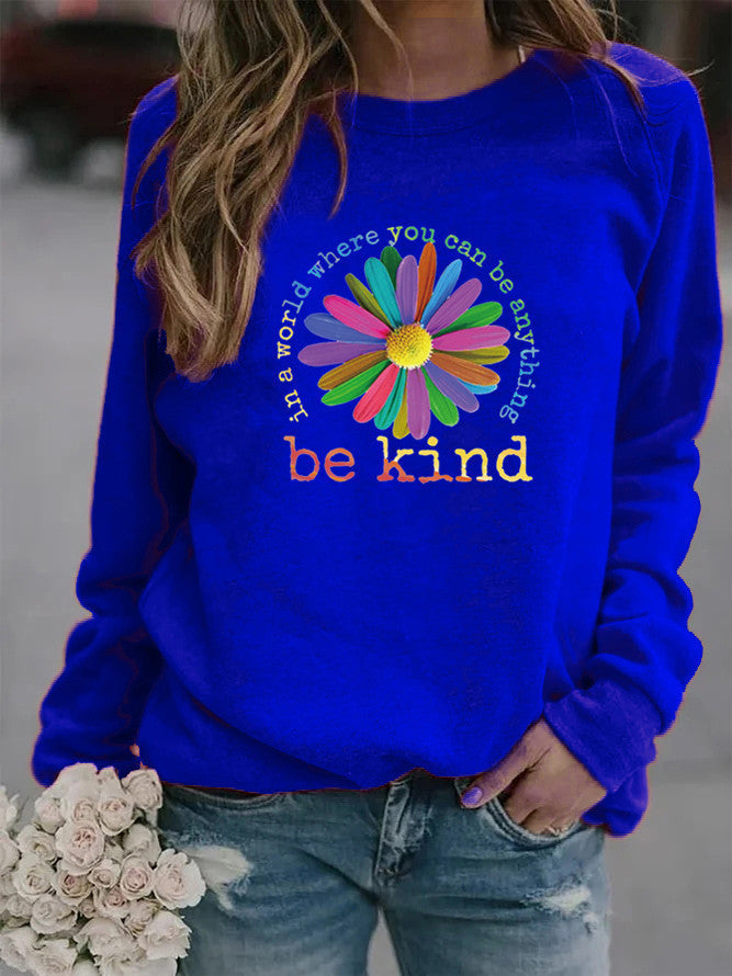 Damen Sweatshirt Bunt Blumen-Design Weich Norvielle