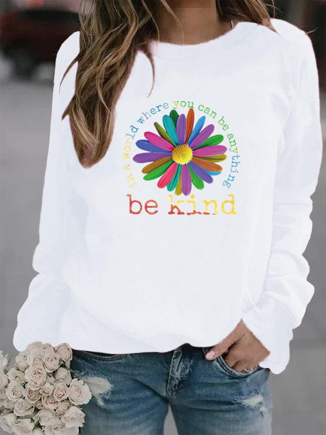 Damen Sweatshirt Bunt Blumen-Design Weich Norvielle